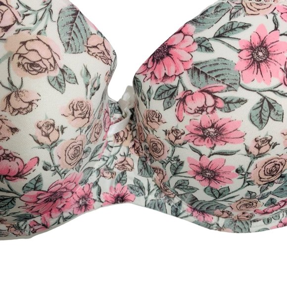 Laura Ashley Full Figure Bra Sz 40D Floral Print Comfort Strap Extra Cushion - Picture 3 of 10